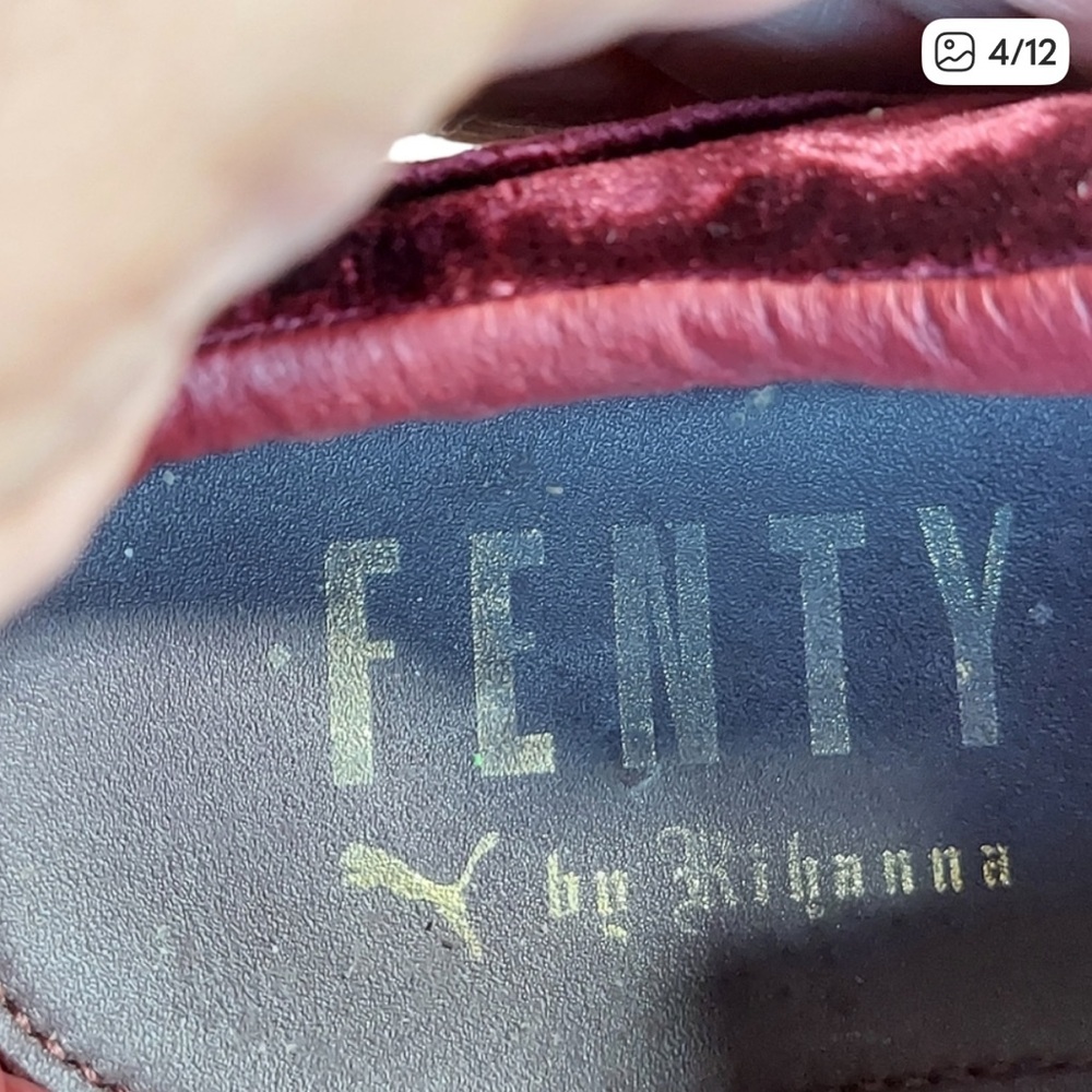 Fenty Puma Creeper Velvet Rihanna Royal Purple Burgundy Shoes - Picture 5 of 6